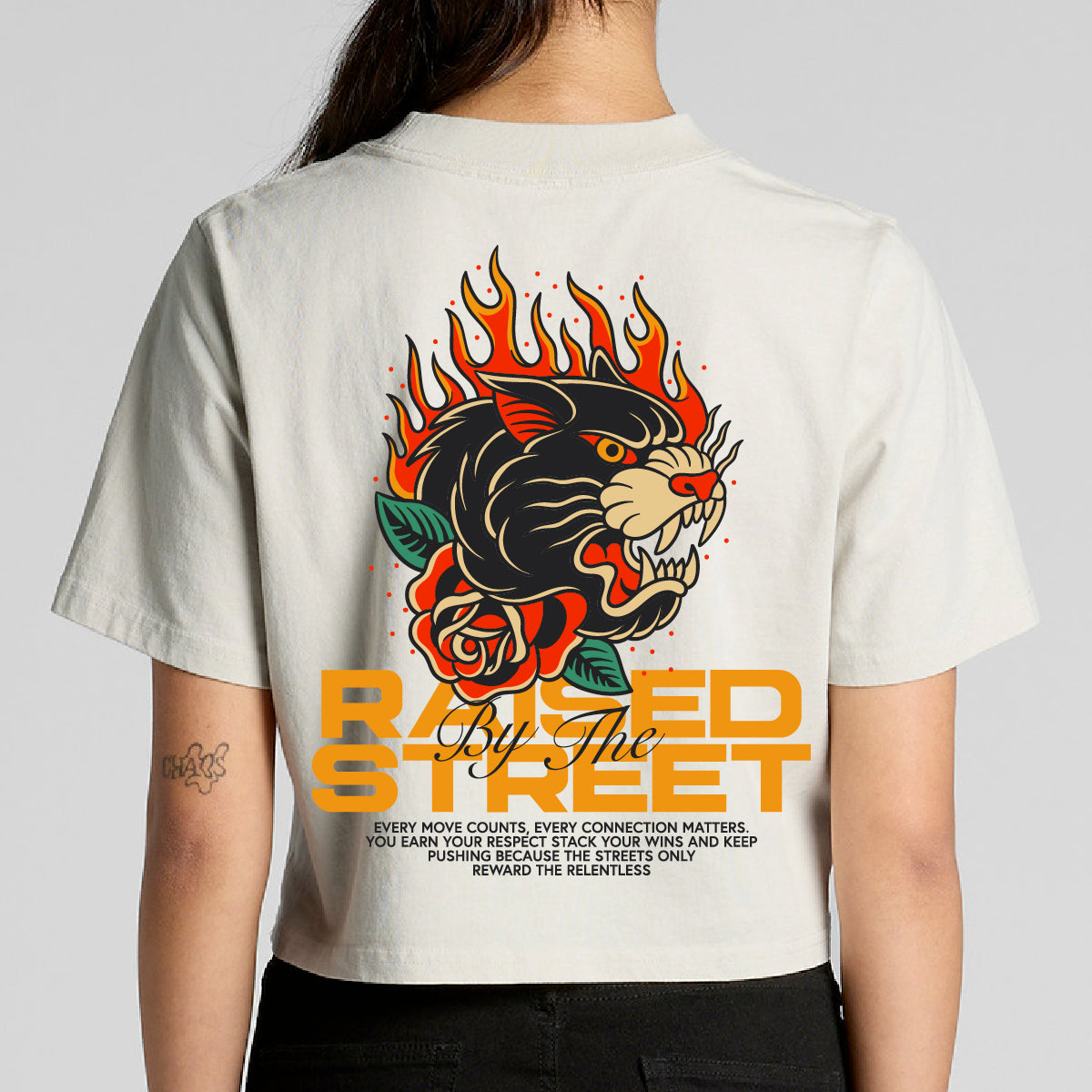 Heavy Faded Crop Tee - Raised By The Street